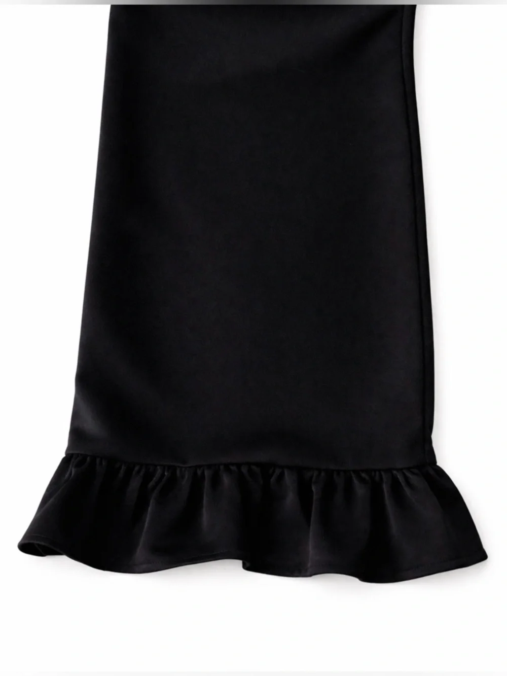 JB Julie Brown NYC Black Ruffle Hem Wide Leg Pants 8 Stretch Pull-On Dressy NWT - Picture 3 of 6